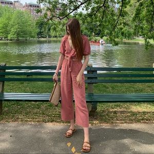 Abercrombie cropped puff-sleeve blouse